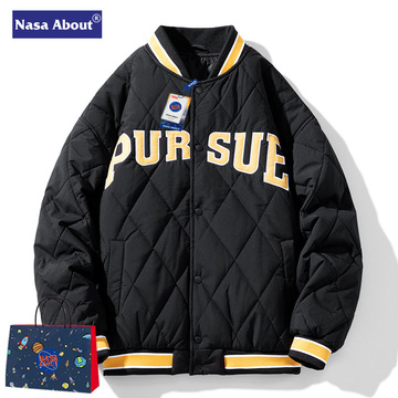 nasa棒球领男士棉服2022新款秋冬季潮牌情侣棉衣外套加厚男装棉袄