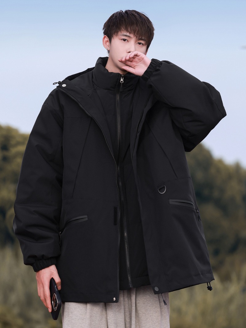 三合一可拆冲锋衣外套男款秋冬新款户外机能三防工装夹克棉衣内胆