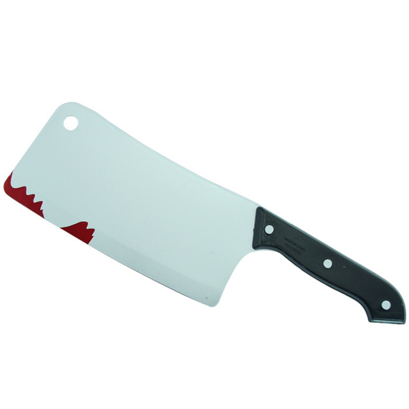 Halloween Head-Wearing Kitchen Knife Kitchen Knife Head Buckle Prank Props Simulation Sharp Knife Simulation Kitchen Knife