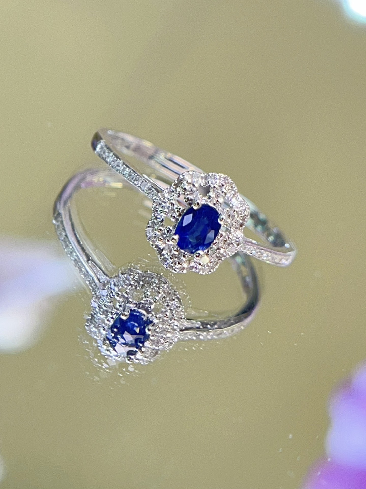 18k金天然优质高级珠宝绝美蓝宝石戒指珠宝首饰抖音批发代发-阿里巴巴