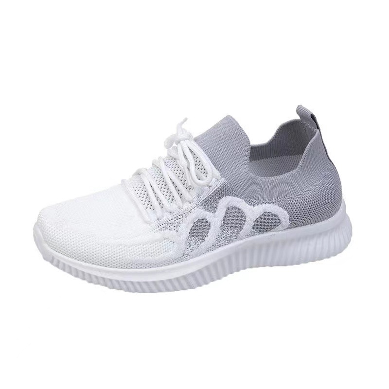 2023 Spring and Autumn New Cross-Border Women's Shoes Casual Shoes Women's Flying Woven Breathable Soft Sole Sneakers Women's Factory Direct Deliver