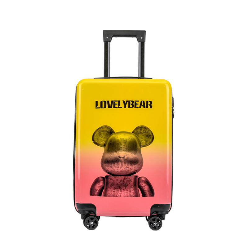 2022 New Gradient Love Bear Luggage Cute Trendy Fashion Trolley Case Outdoor Travel Suitcase