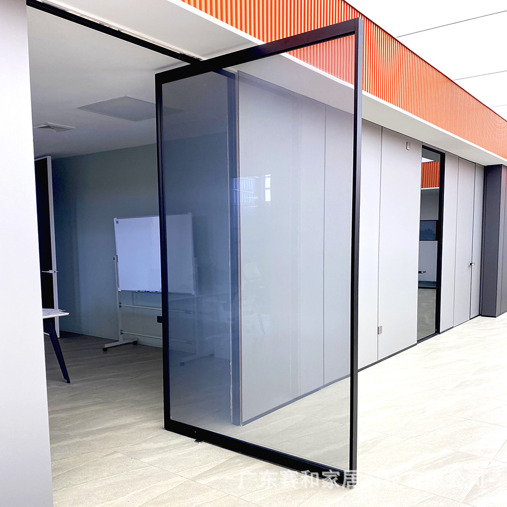 商场酒店中轴旋转门钢化玻璃偏轴门阳台客厅家用铝合金地弹门订做