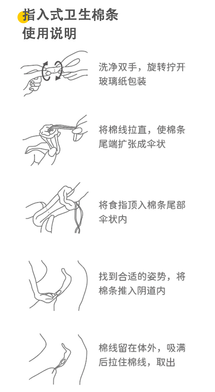 大流量指入式卫生棉条内置无感卫生巾ob卫生棉棒现货批发源头工厂