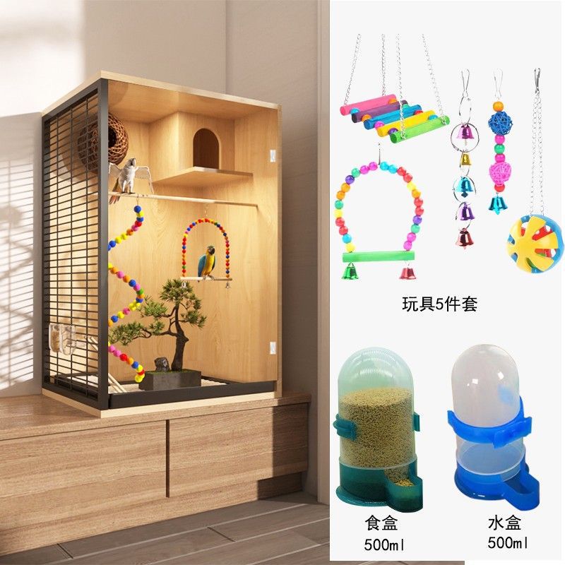 Thrush Bird Cage Solid Wood Big Size Condom Wholesale Parrot Pigeon Carrier Pigeon Cage Breeding Tiger Skin Xuanfeng Breeding Cage