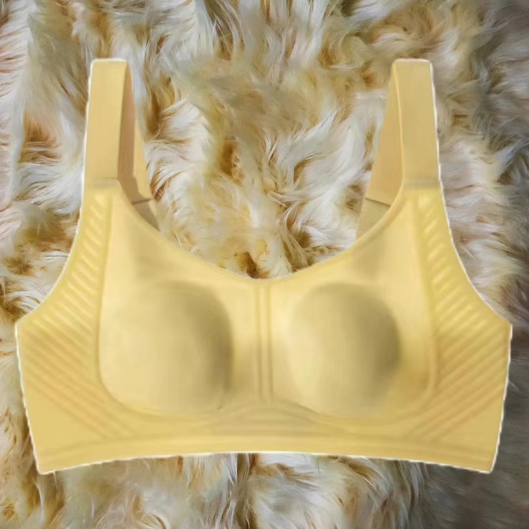 Breasts Contracting Bra Female Thin Section Traceless Rabbit Ears plus Size Chest Reduction without Wire Accessory Breast Push up Anti-SAG Bra