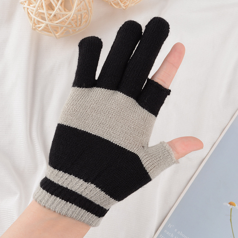 成人二半指手套保暖加棉加厚冬季工作劳保手工活手套元店货源批