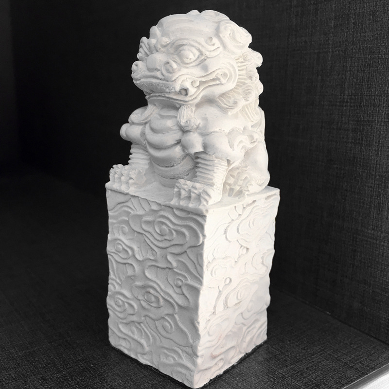 水泥石狮子迷你小号新中式风桌面摆件创意鱼缸盆景造景小摆设