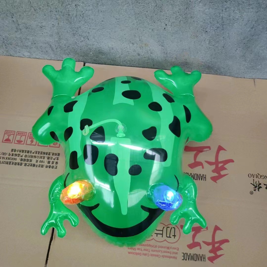 Frog Inflatable Large Frog Spot Light-Emitting Frog Frog Gift Inflator Elastic String Stall Hot Toy Factory