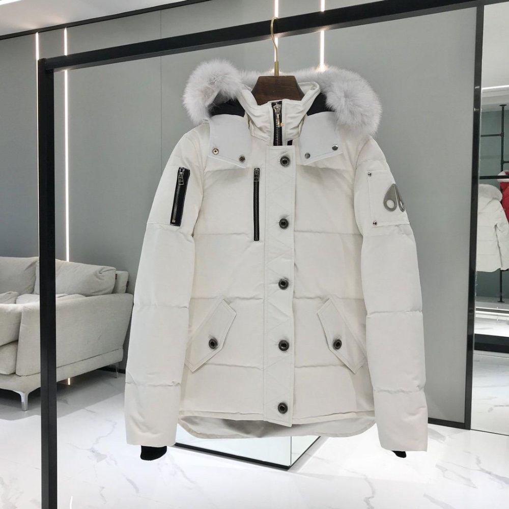 加拿大爆款白鹅绒剪刀羽绒服女款 大毛领加厚男装 moose短款外套