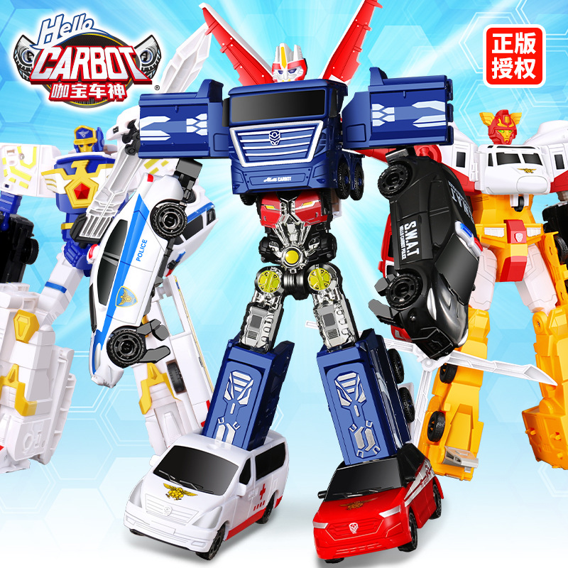 咖宝车神重装巨人五合体特警救援战队变形汽车机器人儿童男孩玩具