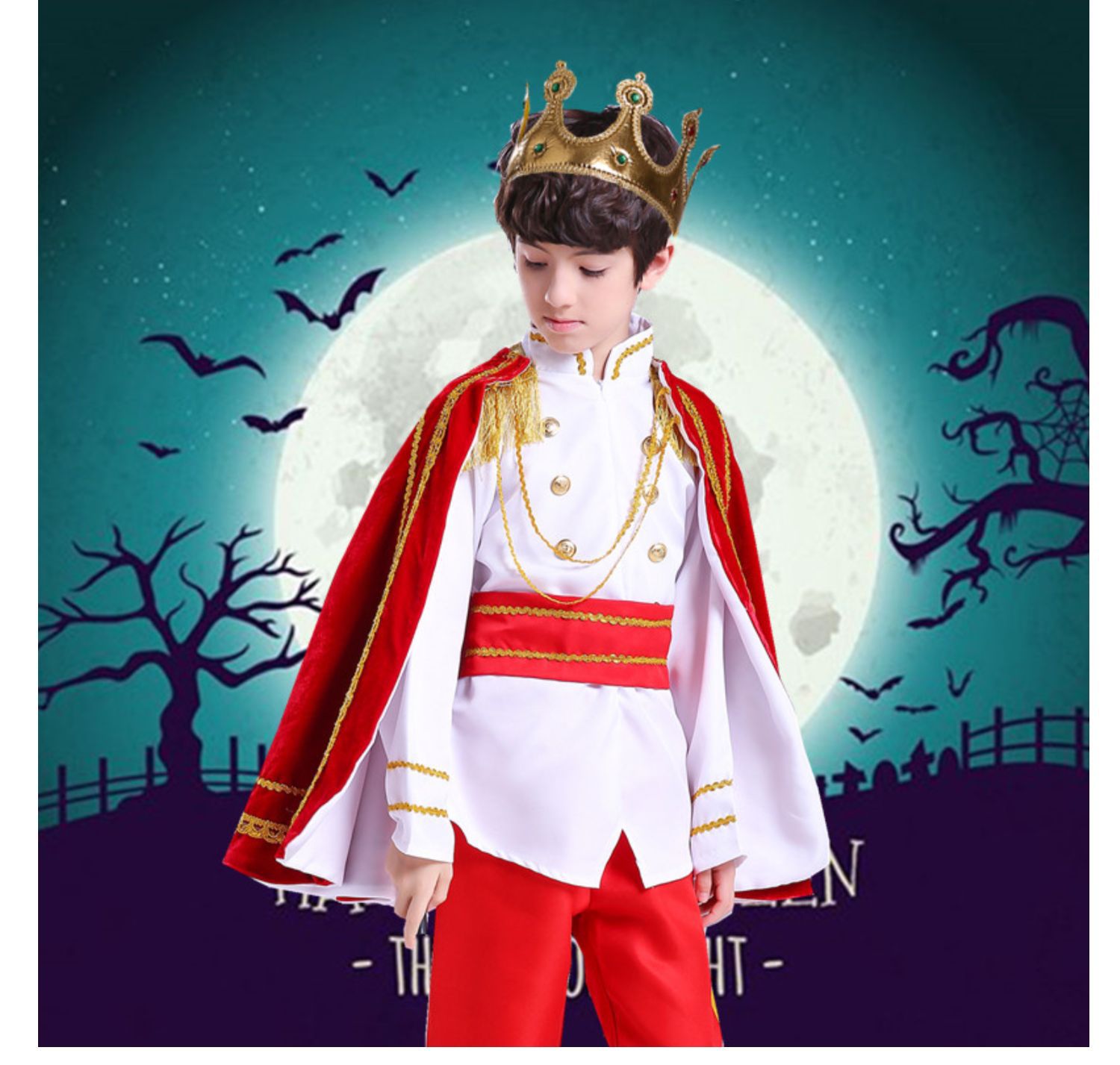 万圣节儿童服装男童王子国王角色装扮cosplay服装化妆舞会表演服