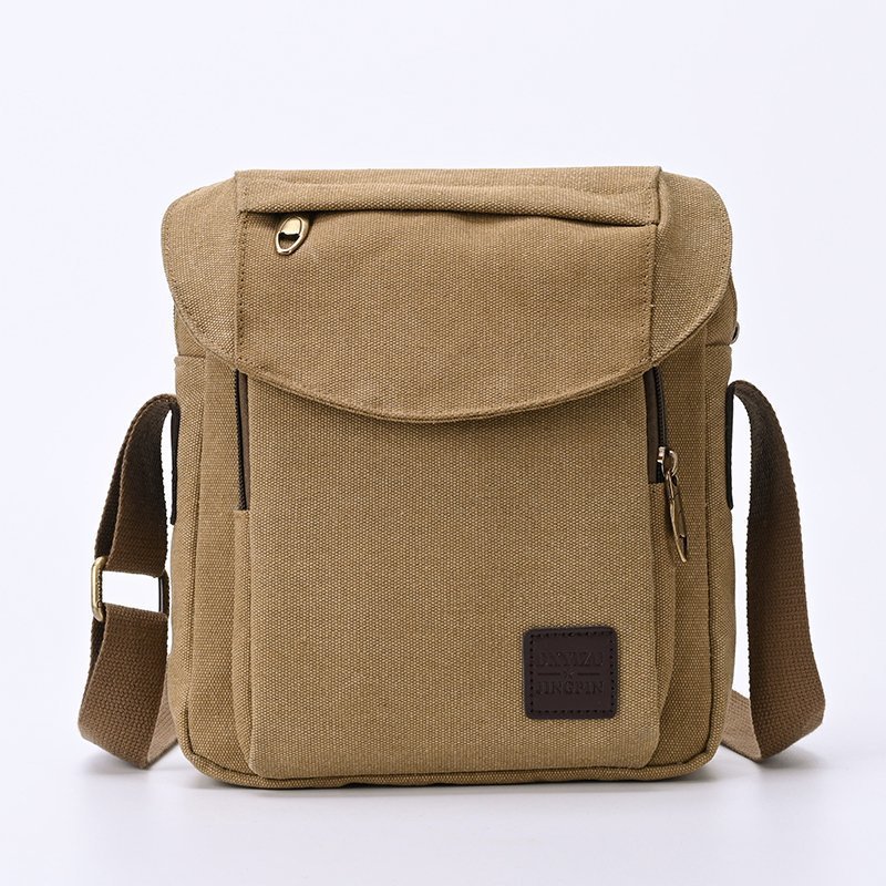 Cross-Border Trendy 2022 New Men's Canvas Bag Lightweight Outdoor Sports Crossbody Bag Simple Single-Shoulder Bag Generation Hair