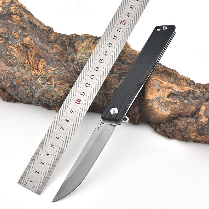 阳江拓雅折叠刀新款野外生存防身折刀便携vg-10刃户外刀具