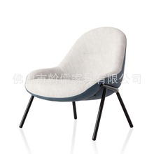 简约时尚布艺阳台休闲椅客厅设计师单人休闲沙发椅意式极简单靠背