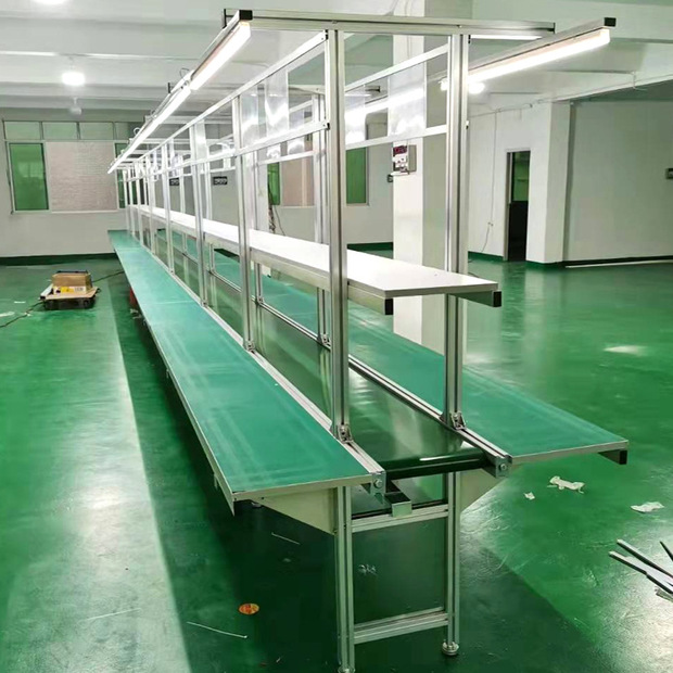 定制车间自动化流水线设备工厂电子输送线防静电双边皮带拉生产线