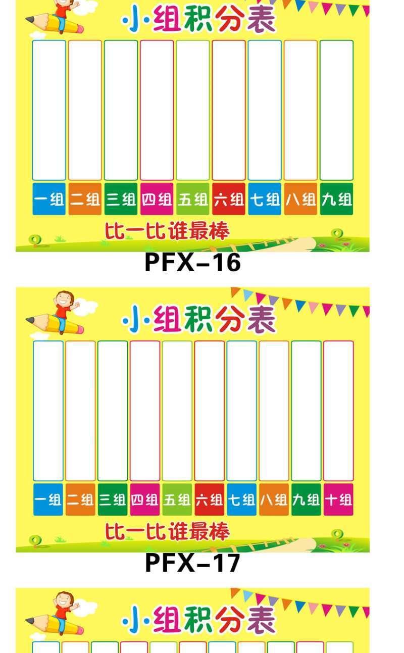 小学班级小组评比栏墙贴幼儿园积分表可擦写创意合作黑板贴横竖版