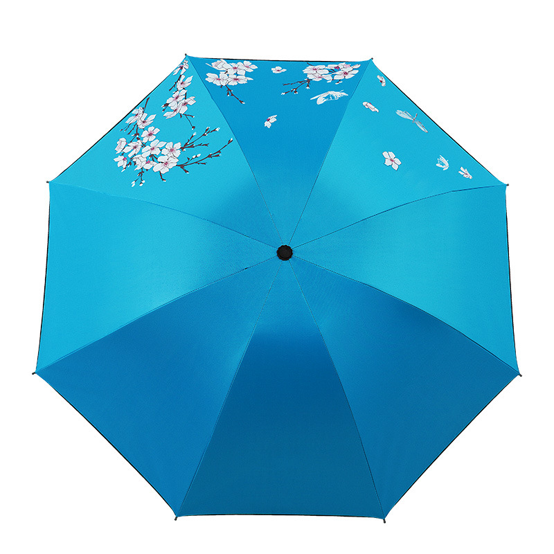 Black Plastic Flower Umbrella Folding Children Cartoon Manual Dual-Use Umbrella Umbrella Wholesale Wholesale