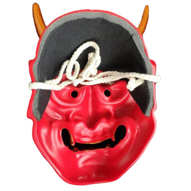 红白银笑脸般若面具万圣节脸罩鬼首鬼脸般若电影年会脸谱派对道具