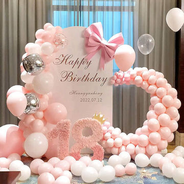 女孩网红生日装饰场景布置男孩18岁礼派对室内气球背景墙kt板