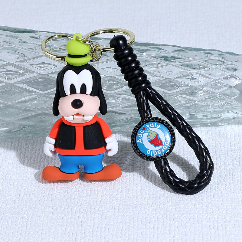 Cartoon Mickey Minnie Silicone Doll Keychain Pendant Donald Duck Daisy Doll and Bag Car Pendant Gift