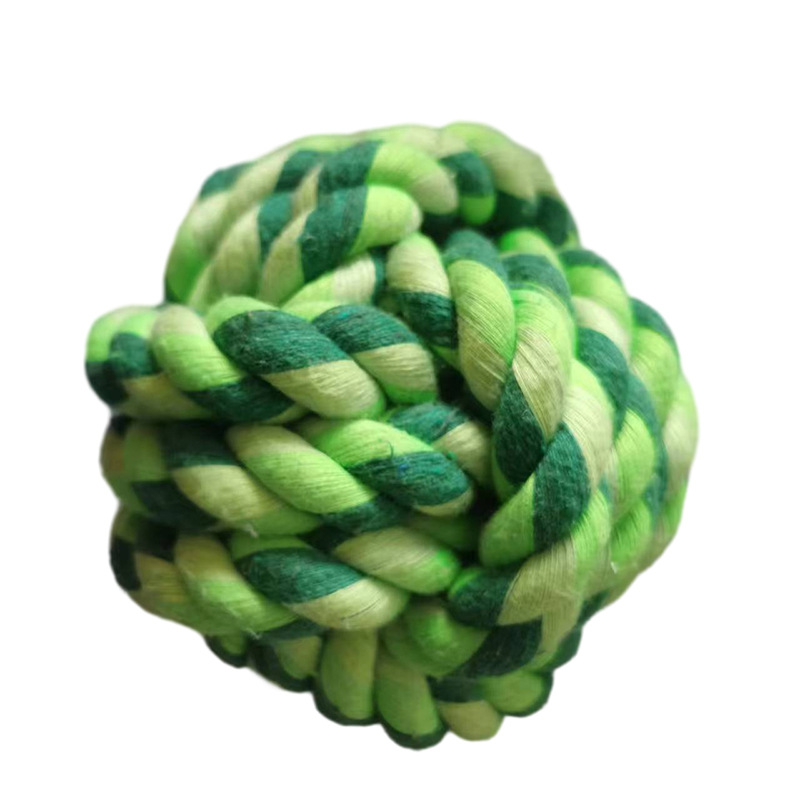 便携狗狗磨牙玩具编织球彩色装饰啃咬球狗狗啃咬编织棉绳磨牙球