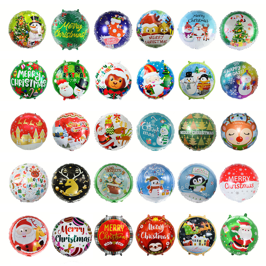18-inch christmas ball santa claus christmas tree christmas snowman christmas party balloon cartoon wholesale