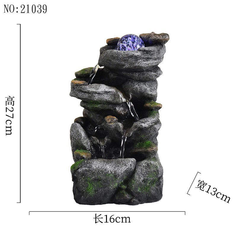 Creative Idyllic Rockery High Mountain Water Fountain Desktop Decoration