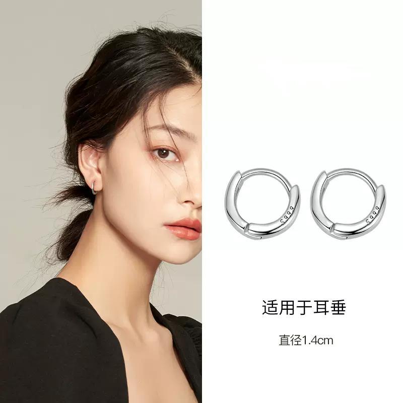 2023 New 999 Sterling Silver Ear Studs Earrings Women's High-Grade Elegant Earrings Earrings Simple Bracelet Wholesale Earrings