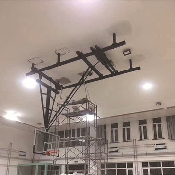 定做室内吊顶悬空电动升降折叠篮球架 成人标准比赛悬挂篮球框