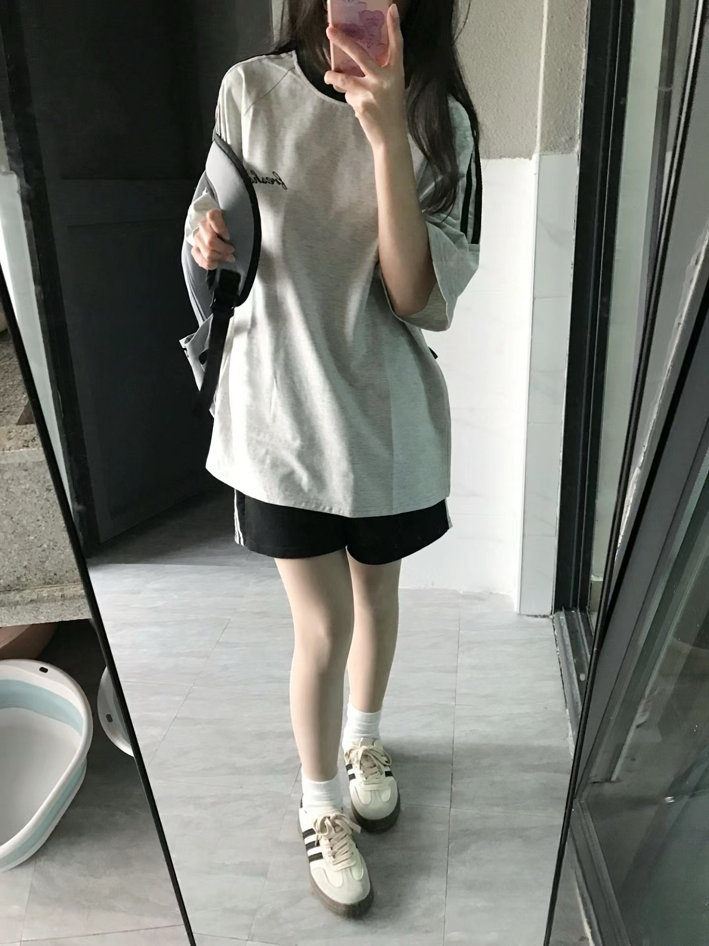 韩系休闲运动套装女夏宽松慵懒风夏天短袖t恤短裤两件套显瘦