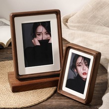 黑胡桃实木圆角相框摆台创意情侣照片打印做成相框挂墙高级感10寸
