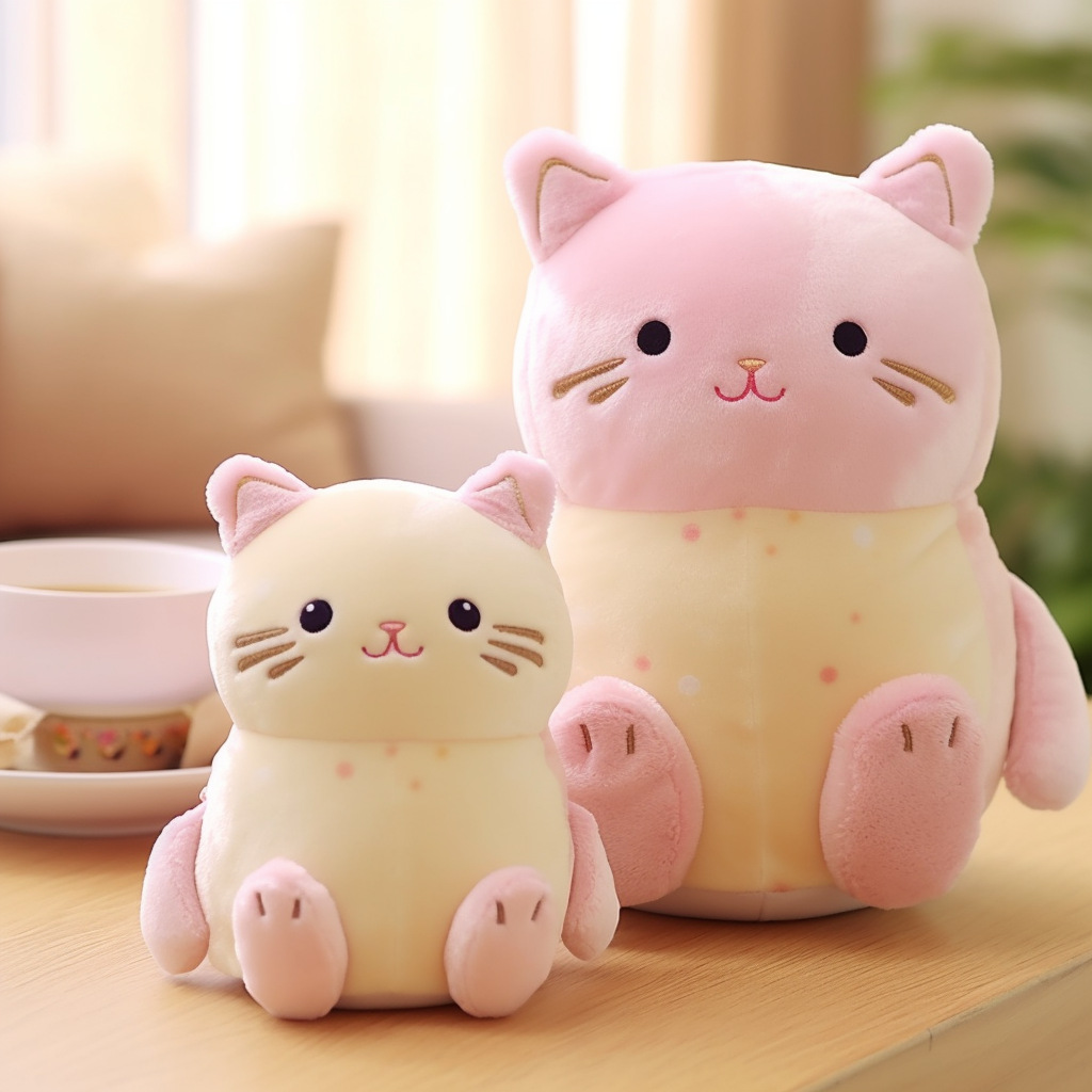 毛绒玩具抱枕靠垫新款珍珠奶茶玩偶跨境可爱猫咪公仔-阿里巴巴