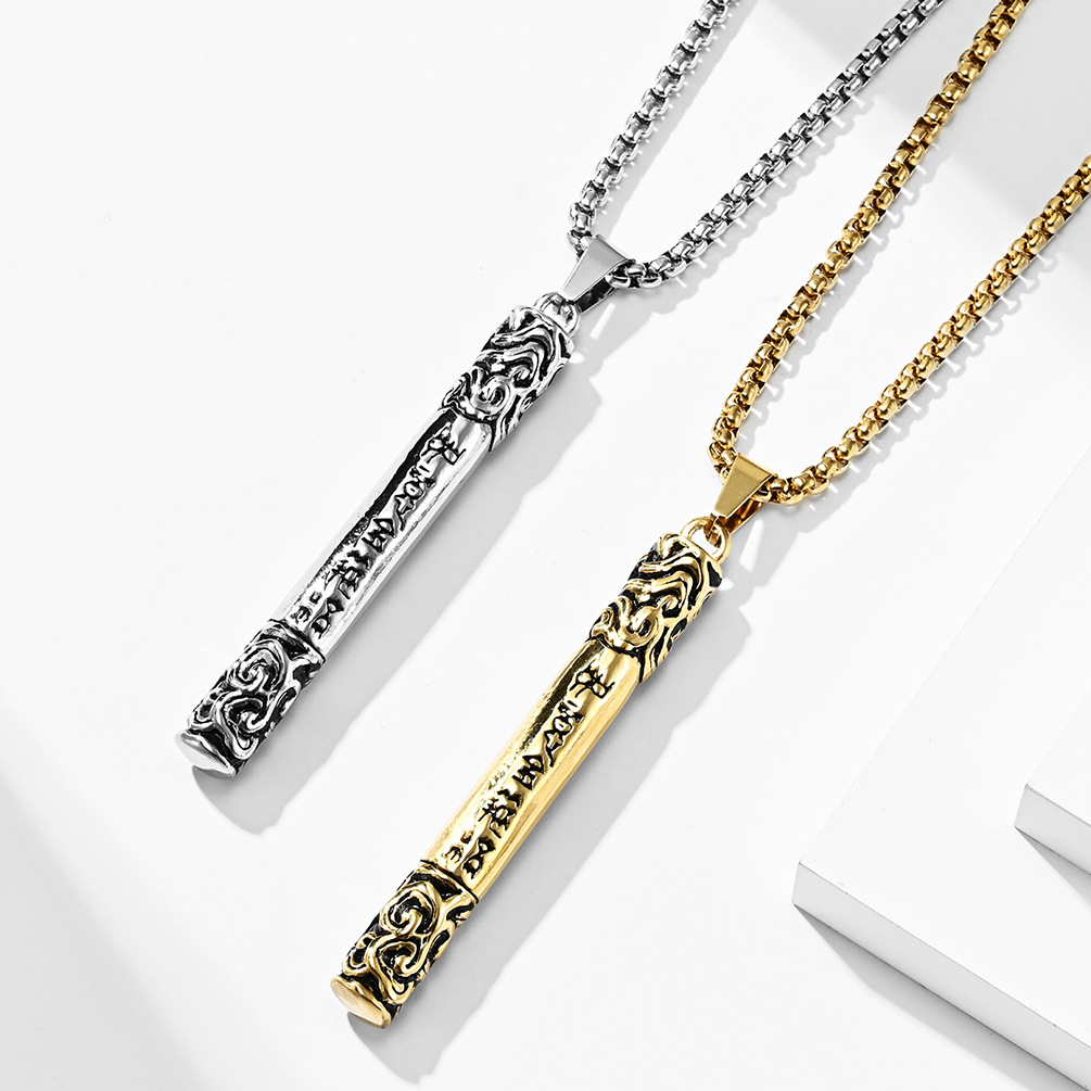 西游记孙悟空不锈钢如意金箍棒项链 神兵武器定海神针影迷挂坠