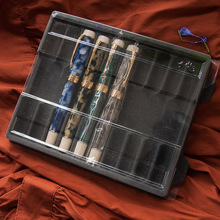 钢笔收纳盒塑料透明盖笔袋礼品收纳盒文具办公用品盒全新优质塑料