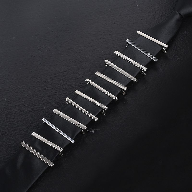 男士领带夹职业简约男别针金色银色领夹商务女扣固定夹子结婚