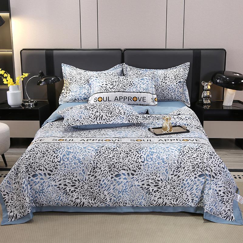 Factory Direct Sales Washed Ice Silk Summer Blanket Four-Piece Set Air-Conditioning Quilt Single Double High-End Gift Promotion Wholesale