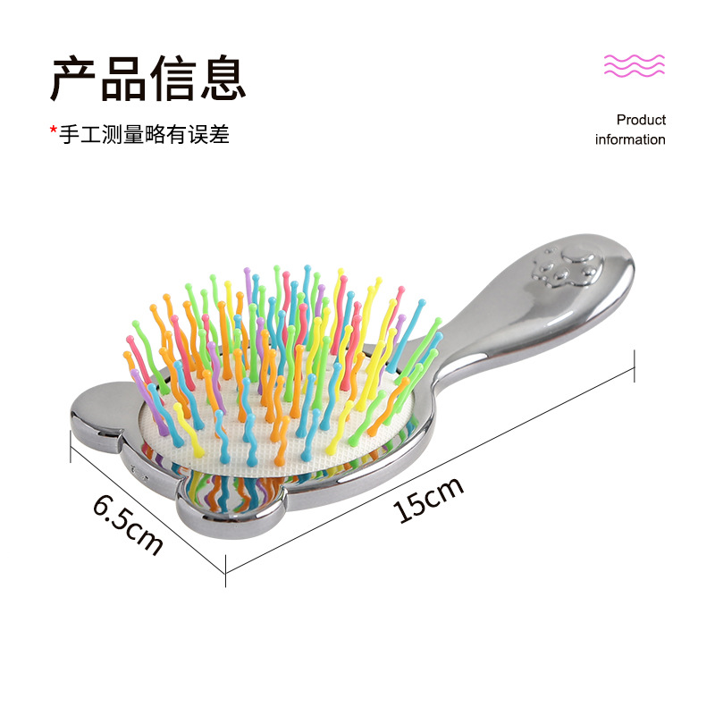 Factory Wholesale Comb Plastic Massage Comb Hairdressing Comb 8602 Electroplating Color Children Comb Hair Comb