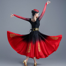 新款新疆服装成人开场舞大摆裙维吾尔舞蹈演出服民族舞台表演服女