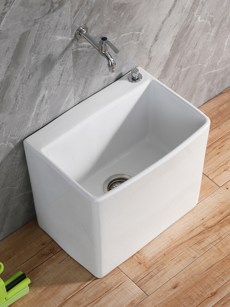 洗拖把池阳台卫生间地盆拖布池陶瓷落地式家用水槽墩布池小号