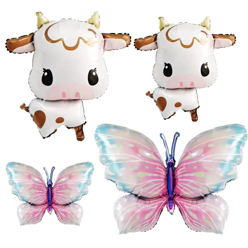 新品幻彩蝴蝶气球冰雪蝴蝶气球珠光小牛气球亚马逊热销小牛气球