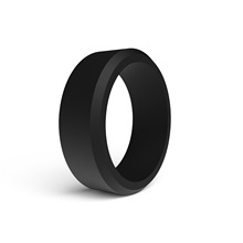 8MM宽斜边款新款男士硅胶戒指现货硅胶指环运动戒指