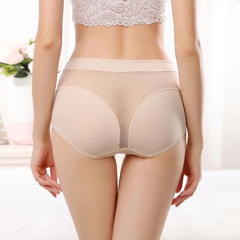 High Waist Underwear for Women 95% Cotton plus Size Comfortable Breathable Sexy Mesh Body Shaping Mom Middle-Aged and Elderly Triangle Shorts
