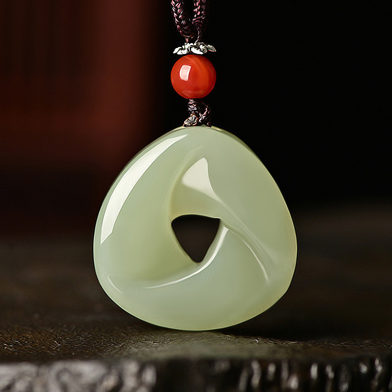 和田玉时来运玉吊坠平安扣运玉佩个性玉石饰品项链挂件和田玉挂件