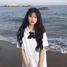 jk白衬衫女夏季泰国校服显瘦圆领短袖学院风学生制服上衣长袖衬衣