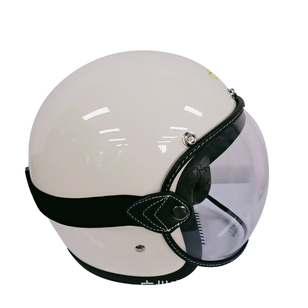 日夜通用绑带泡泡镜 3/4复古半盔全盔四季防雾护目镜头盔透明镜片