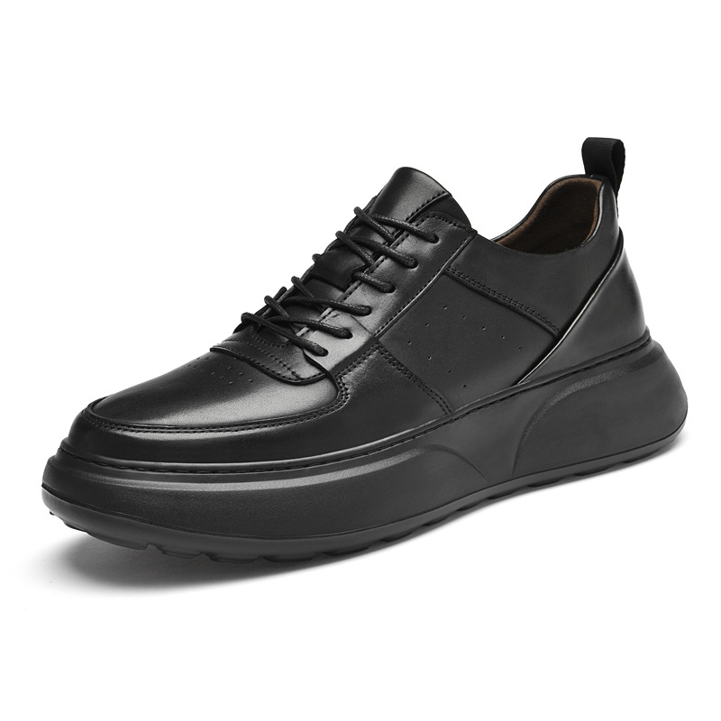 2024春夏季男士厚底小皮鞋时尚办公室休闲室内大底办公皮鞋轻便鞋