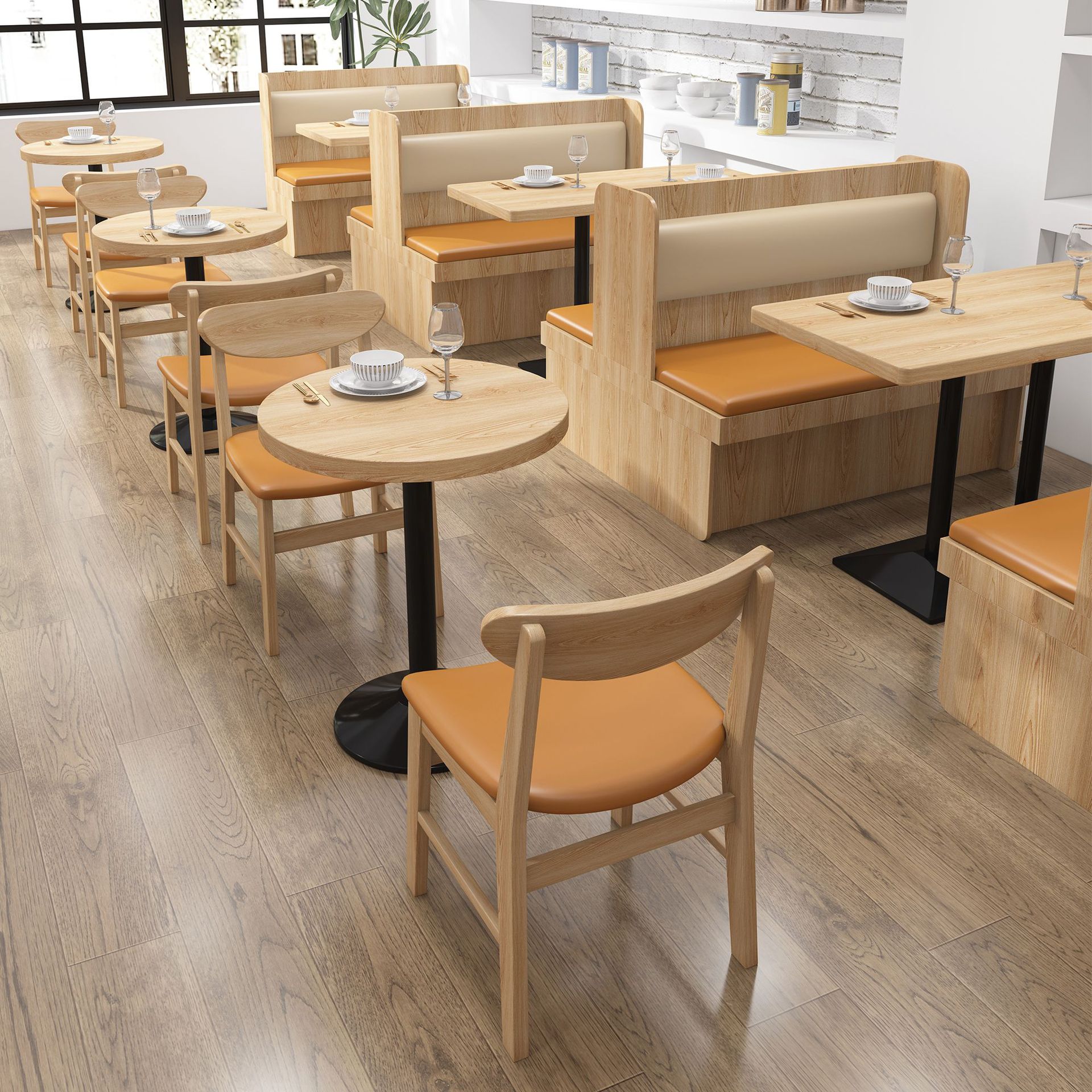 定制餐厅靠墙卡座沙发咖啡厅汉堡店快餐店饭店桌椅组合餐饮家具