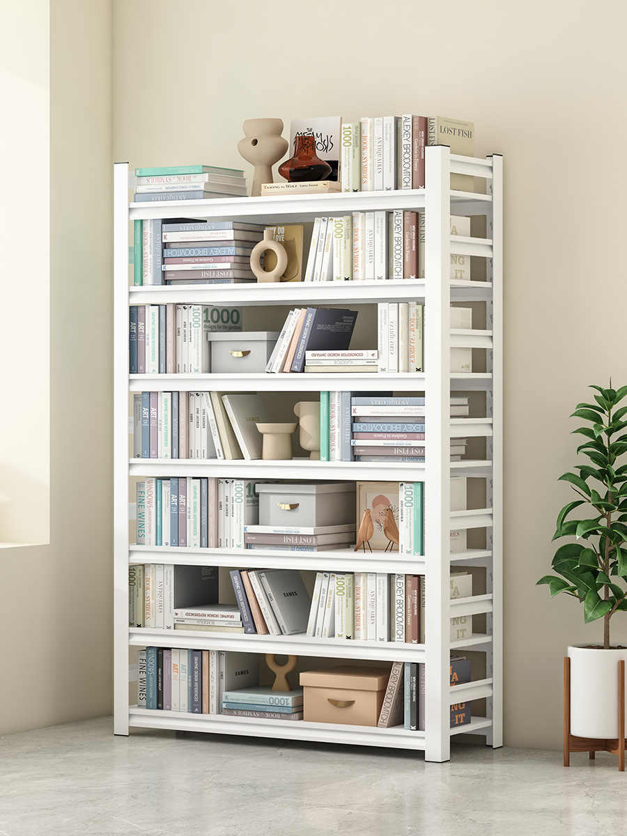 铁艺图书馆书架置物架家用儿童书本收纳架客厅书柜铁架子钢制货架