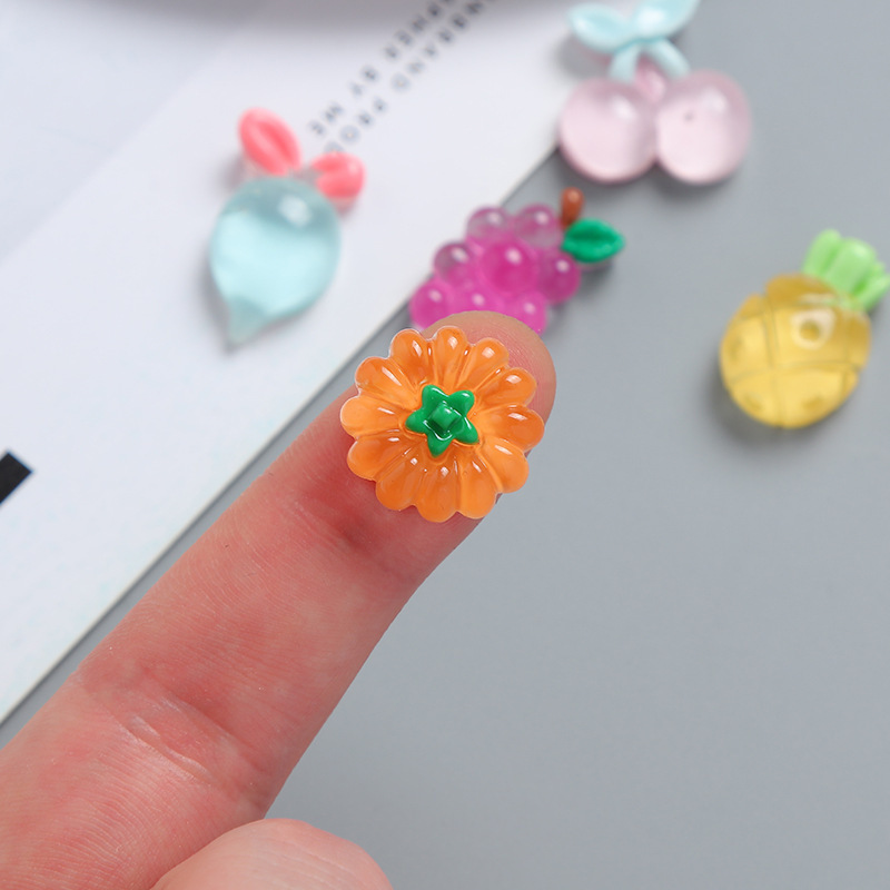Artificial Crystal Grape Cherry Cream Glue Phone Case DIY Material Package Handmade Hair Accessories Resin Accessories